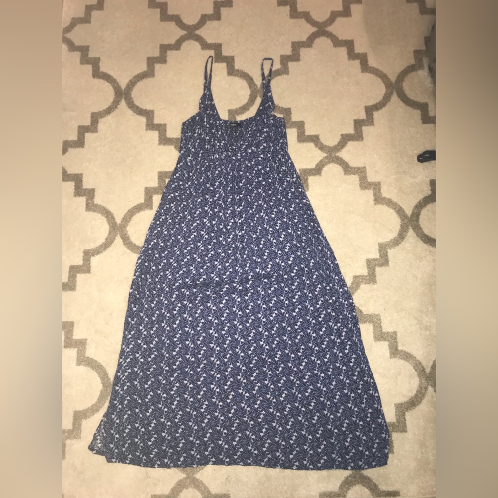 Ellos - Surplice Maxi Dress with Side Splits - Blue/Black/White Print